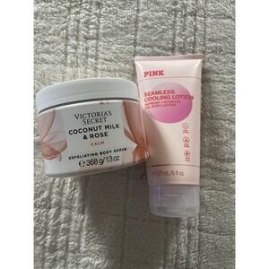 Victoria's Secret Seamless Cooling Lotion / Coconut Milk & Rose Body Scrub New‎